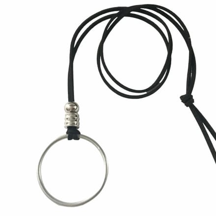 Ketting- Zwart-Quin-Metaal-Zilverkleur-Suede