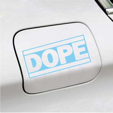 Bumpersticker - Dope - 7,4 X 14,8 - Licht Blauw