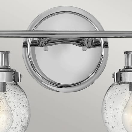 Hinkley LED Badkamerarmatuur Poppy | 2X E27 Max 60W | IP44 | Polished Chrome