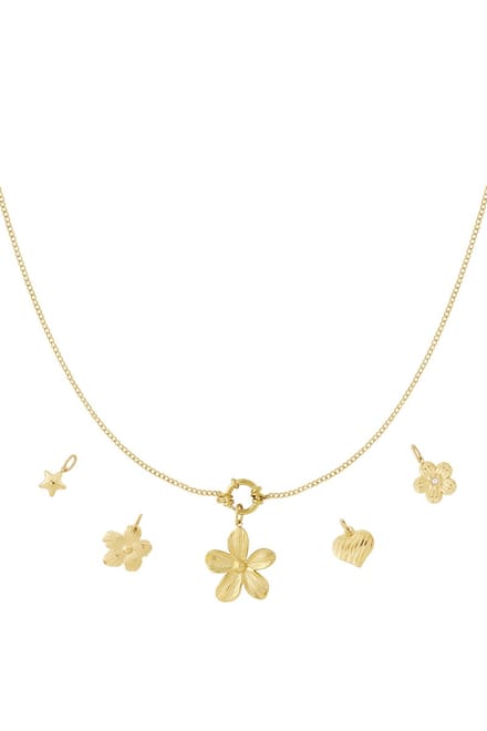 Diy bloemenketting bedels stainlessteel bedelketting