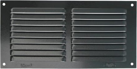 Rechthoekig Ventilatie Rooster met Muggennet - Zwart Aluminium
