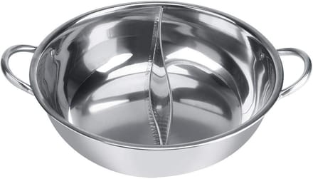 RVS Dubbele Hot Pot met Scheidingswand voor Inductie - 27cm