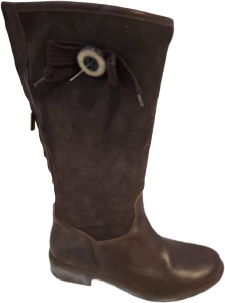 D&G GEVOERDE LAARS IN LEER EN SUEDE SIZE 39
