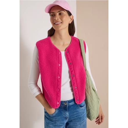 Teddy bodywarmer met softshelldetails