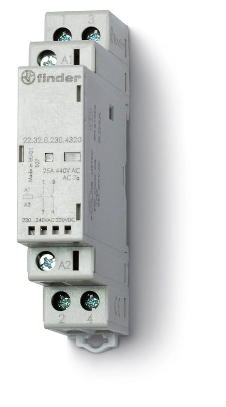 Finder 22.32.0.230.4320 Contactor 2x NO 230 V/DC, 230 V/AC 25 A 1 stuk(s)
