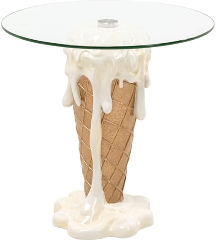 Bijzettafel ijs Ø48cm vanille Kare Design