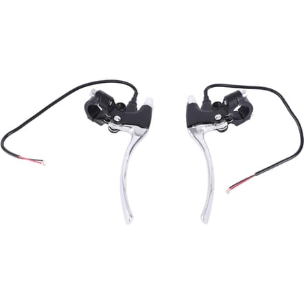 1 Paar Elektrische Fiets E-Bike Achterremhendel Stuurhandvatten Montage silver Black