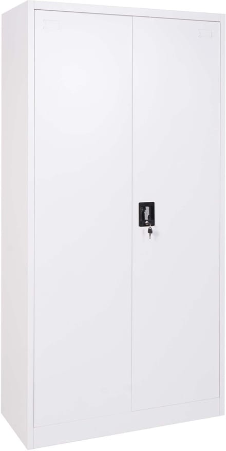 Dossierkast MCW-H17, stalen kast Kantoorkast Kast, 2 deuren afsluitbaar metaal ~ 185x90x40cm wit