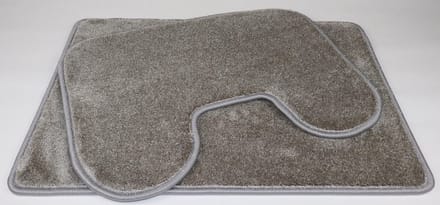 Set - PRIMA - Luxe - Badmat - 50x70cm - en - wc mat - 45x60cm - taupe - grijs