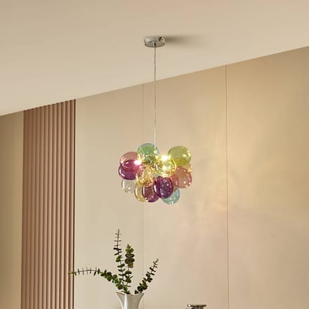 Lucande - hanglamp - 3lichts - glas - H: 30 cm - G9 - meerkleurig