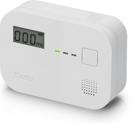 Alecto COA3920 Koolmonoxidemelder met display - 10 jaar sensor - Voldoet aan Europese norm EN50291 - Wit