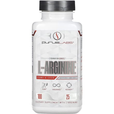 Purus Labs, foundation series, L-arginine, 100 plantaardige capsules