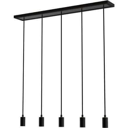 Segula hanglamp Madox 5X Wave, zwart, staal, E27