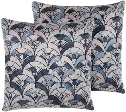 KOODAL - Sierkussen set van 2 - Donkerblauw - 45 x 45 cm - Polyester