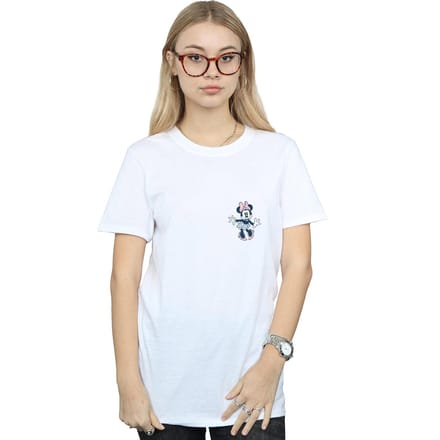 Disney Dames/Dames Minnie Mouse Dansende Borst Katoenen Vriend T-shirt (Wit)