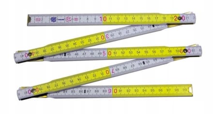 Profast Mega - Opvouwbare Houten Rolmaat - 2m - Beukenhout - Geel; Wit
