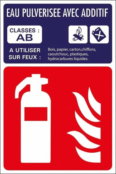 Pickup bord panneau 12x18 cm - Extincteur eau pulvérisé add