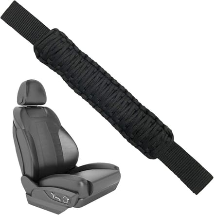 Autohandgrepen - Paracord Handgrepen - Veiliger Rijden - Antislip Geweven - 30 cm - Zwart
