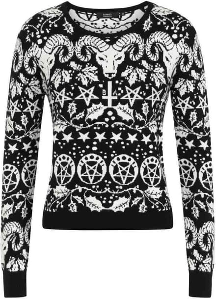 Banned - GOAT LORD ALL OVER XMAS Kersttrui - M - Zwart