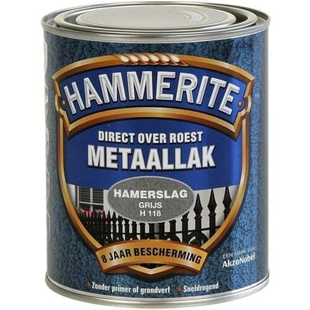 Hammerite Metaallak Direct over Roest Hamerslag - H118 Donkergrijs