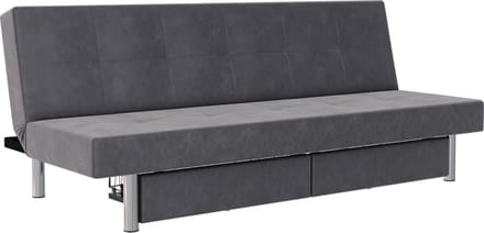 Erica-Futon - Opbergruimte - Grijs Microvezel