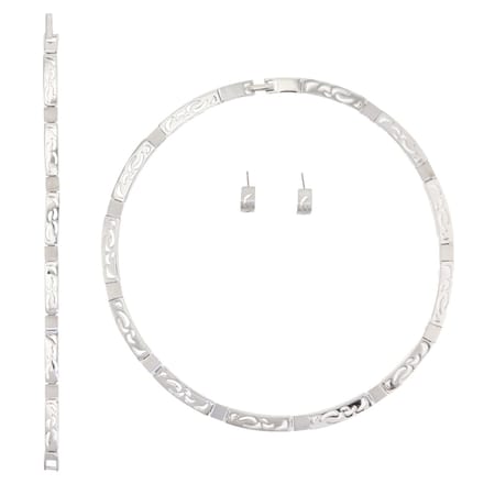 Behave – sieradenset – zilverkleurig – glans-mat – modern – geometrisch – stijlvol