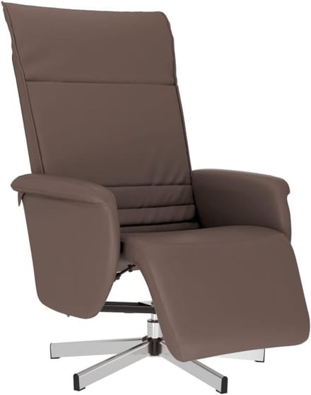Verstelbare Fauteuil met Voetenbank Hocker Lederlook Bruin