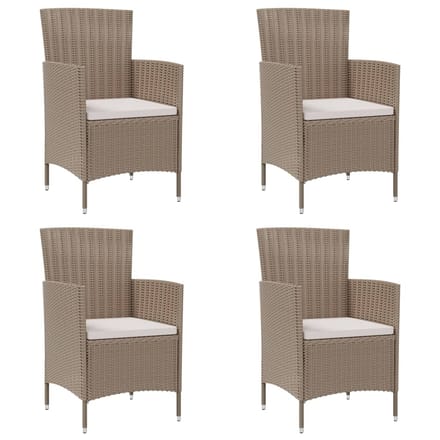 vidaXL - Tuinstoelen - 4 - st - met - kussens - poly - rattan - beige