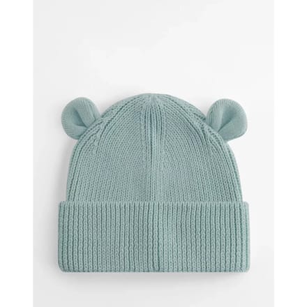 Organic Baby Bear Beanie - Dusty Turquoise - 6-12 MTHS