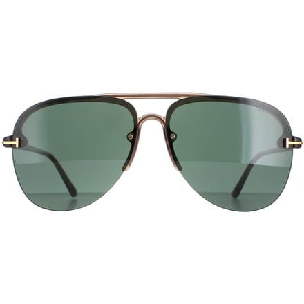 Tom Ford Terry 02 FT1004 45N glanzende lichtbruin groene zonnebril