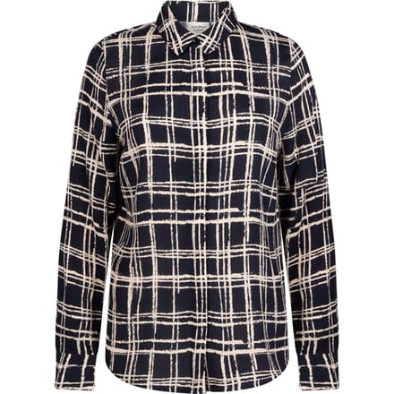 Another Label Dreiser Check Shirt Long Sleeve Night Sky Check Größe: M | Longsleeves Outlet | Damen | Schwarz