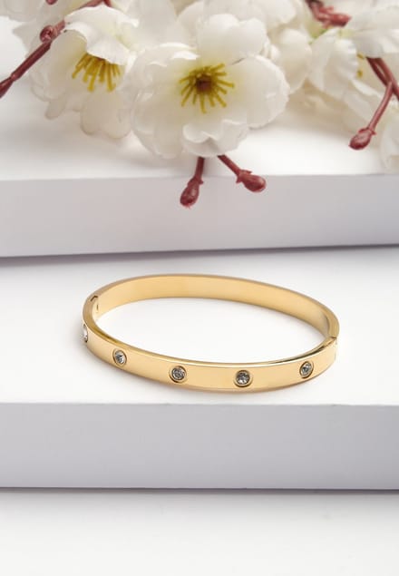 AVANT-GARDE PARIS Diva Bangle - Sleek Goud - Diameter 5.8cm - Slip-on ontwerp met rosegouden plating