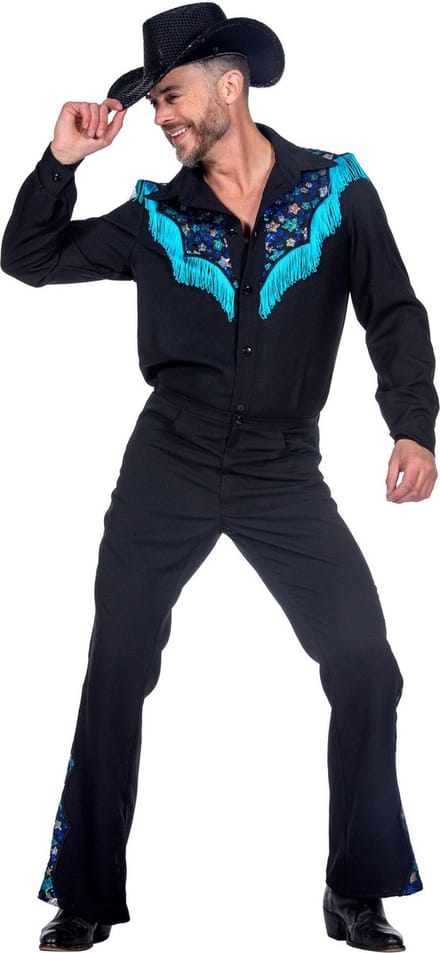 Glamorous Western Outfit Zwart Heren Premium - Maat S
