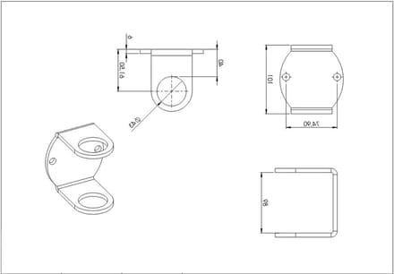 Wandanker Leuningpalen - Bevestiging Staal - Terras Afscheiding - 6mm Staalplaat - 40mm Wandafstand - Metaal