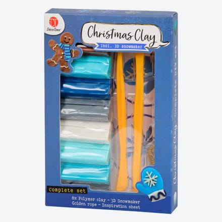 Kerst Decotime Polymeer | Kerstklei-set 12-delig | blauw