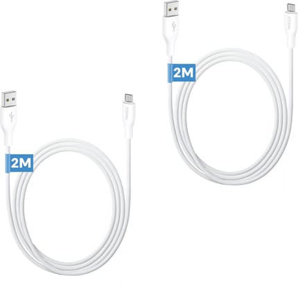 2x Micro usb oplader - Usb A naar micro usb kabel - Micro usb oplaadkabel - 2 meter