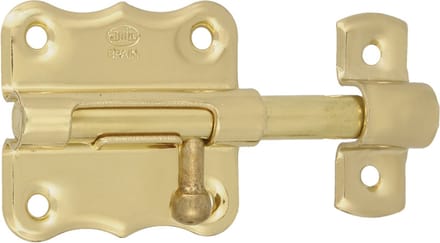 AMIG schuifslot/plaatgrendel - staal - 5 x 4.8 cm - messing afwerking - zilver - deur - poort