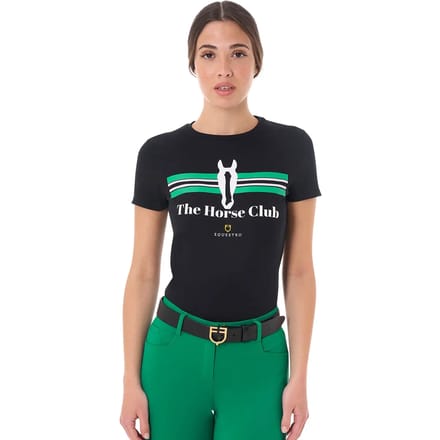 Katoenen dames-T-shirt Equestro stripe