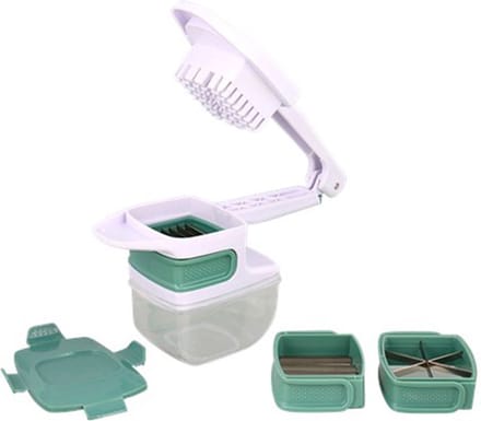 Multi snijset - Wit / Groen - Kunststof / Metaal - 3 Snijstanden - 5 Delig