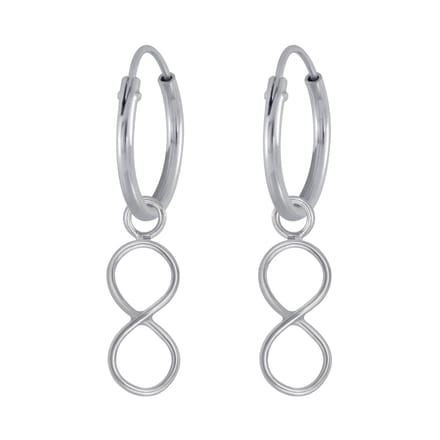 Joy|S - Zilveren Infinity bedel oorbellen - oorringen