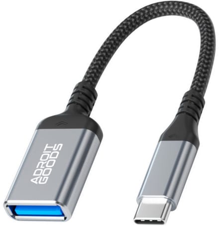 AdroitGoods USB-C naar USB-A adapter - OTG adapter - USB C Male to USB Female Adapter - USB-A 3.0 / USB-C 3.2 - Spacegrey