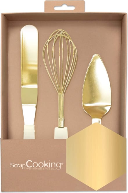 ScrapCooking Spatel, Garde en Taartschep Goud set/3