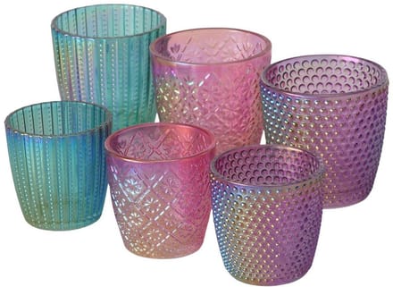 Boltze Home windlicht set decoratie multicolor karton 2-delig.