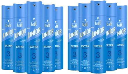Taft Junior Hairspray Extra Strong - 10 x 250 ml - Voordeelverpakking