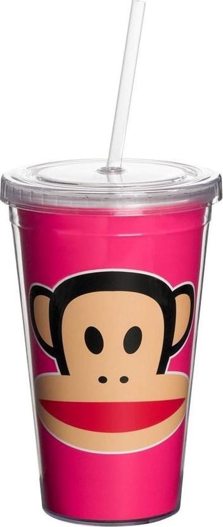 Paul Frank Drinkbeker - Incl rietje - 500 ml - Roze