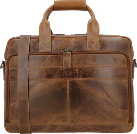 Hide & Stitches Next Navajo Laptoptas - 15,6" Laptop vak - 100% Leer - Bruin