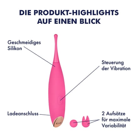 EIS, vibrator, 'oplegvibrator met 2 accessoires, 17 cm' waterdicht, oplaadbaar, huidvriendelijke siliconen