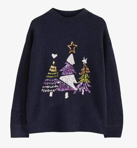 Starry Indigo - Kersttrui / Sweater Meisjes met Glitter | Kerstboom