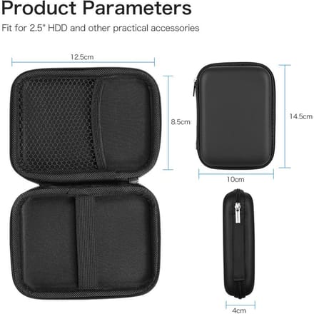 EVA Antichoc 2,5 pouces Étui de Transport pour Disque Dur Pochette Sac 2,5 noir