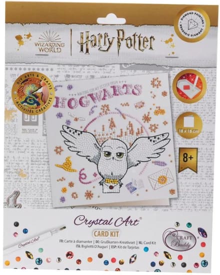 Crystal Art Card: Warner Brothers: Hedwig & Hogwarts (18x18)